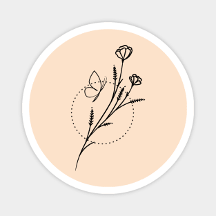 Minimal Flower and Butterfly Magnet